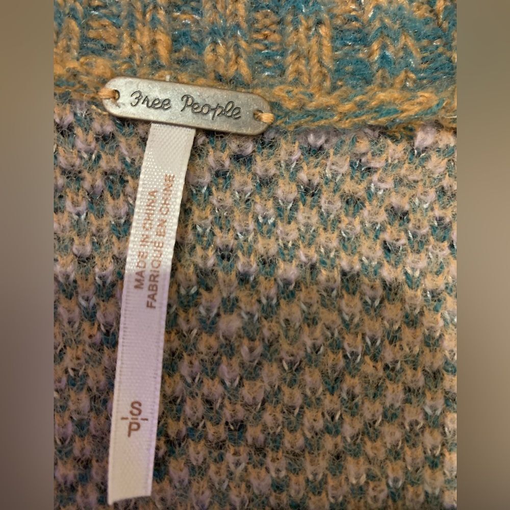 NWT Free People August Cardi Cardigan in Lavender Orchid Teal Combo. Size Small - Picture 9 of 11